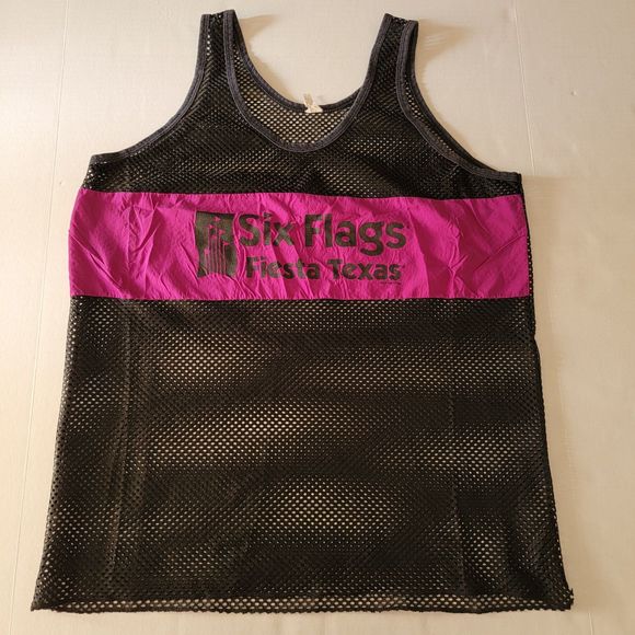 Six Flags Fiesta Texas Mesh Jersey Tank Black & Purple - Size XL - Picture 2 of 4